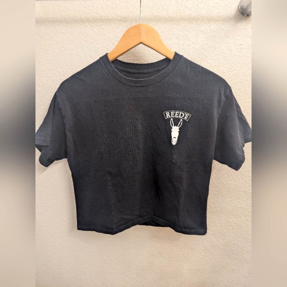 Reed's Medium Black Cropped Short Sleeve T-Shirt